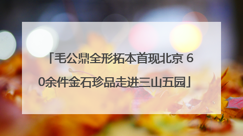 毛公鼎全形拓本首现北京 60余件金石珍品走进三山五园