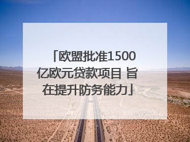 欧盟批准1500亿欧元贷款项目 旨在提升防务能力