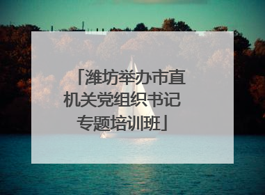 潍坊举办市直机关党组织书记专题培训班