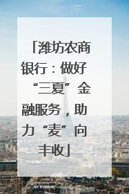 潍坊农商银行：做好“三夏”金融服务，助力“麦”向丰收