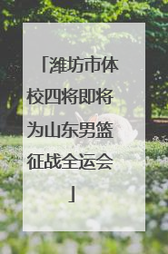 潍坊市体校四将即将为山东男篮征战全运会