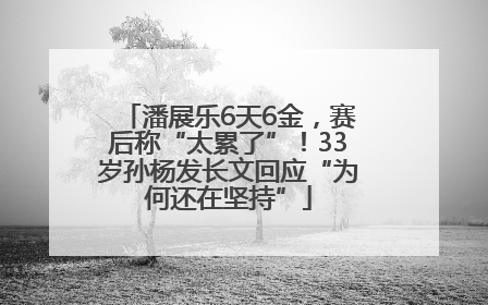 潘展乐6天6金，赛后称“太累了”！33岁孙杨发长文回应“为何还在坚持”