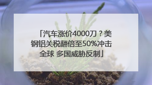 汽车涨价4000刀？美钢铝关税翻倍至50%冲击全球 多国威胁反制