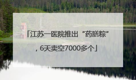 江苏一医院推出“药膳粽”，6天卖空7000多个