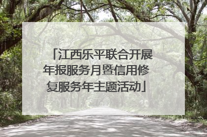 江西乐平联合开展年报服务月暨信用修复服务年主题活动