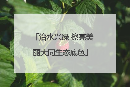治水兴绿 擦亮美丽大同生态底色