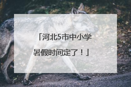 河北5市中小学暑假时间定了！