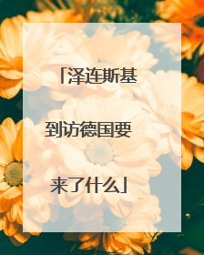 泽连斯基到访德国要来了什么