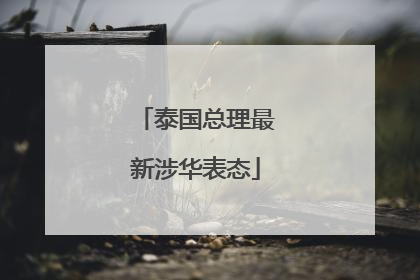 泰国总理最新涉华表态