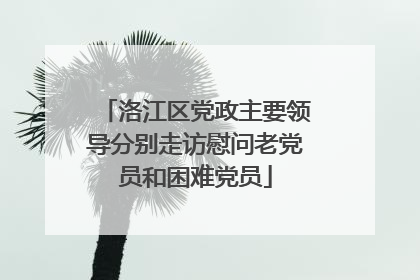 洛江区党政主要领导分别走访慰问老党员和困难党员