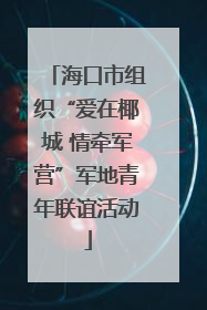 海口市组织“爱在椰城 情牵军营”军地青年联谊活动