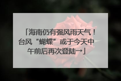 海南仍有强风雨天气！台风“蝴蝶”或于今天中午前后再次登陆→