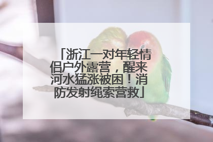 浙江一对年轻情侣户外露营，醒来河水猛涨被困！消防发射绳索营救