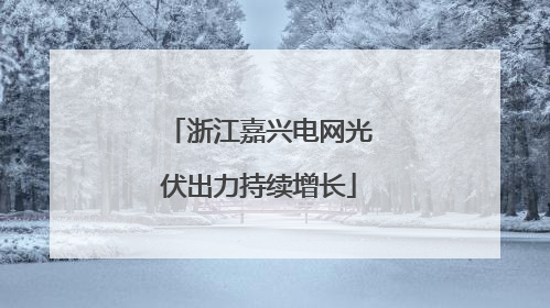 浙江嘉兴电网光伏出力持续增长