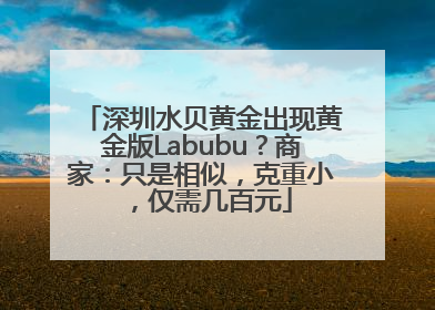深圳水贝黄金出现黄金版Labubu？商家：只是相似，克重小，仅需几百元