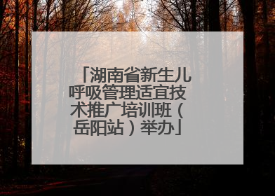 湖南省新生儿呼吸管理适宜技术推广培训班（岳阳站）举办