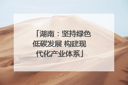 湖南：坚持绿色低碳发展 构建现代化产业体系