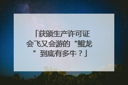 获颁生产许可证 会飞又会游的“鲲龙”到底有多牛？