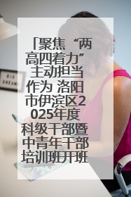 聚焦“两高四着力” 主动担当作为 洛阳市伊滨区2025年度科级干部暨中青年干部培训班开班