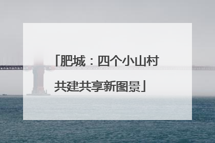 肥城：四个小山村共建共享新图景