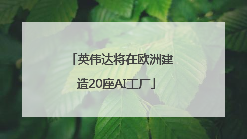 英伟达将在欧洲建造20座AI工厂