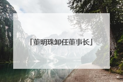 董明珠卸任董事长