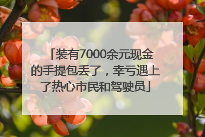 装有7000余元现金的手提包丢了，幸亏遇上了热心市民和驾驶员