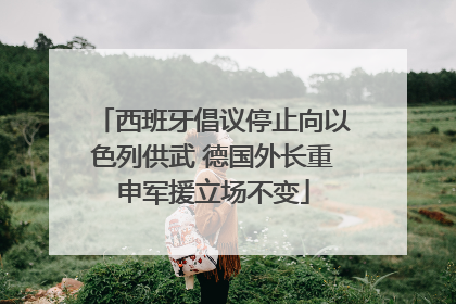 西班牙倡议停止向以色列供武 德国外长重申军援立场不变