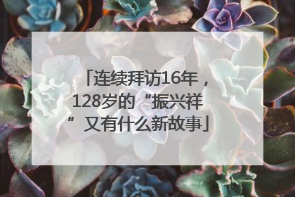 连续拜访16年，128岁的“振兴祥”又有什么新故事