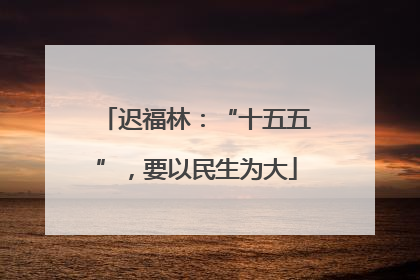迟福林：“十五五”，要以民生为大