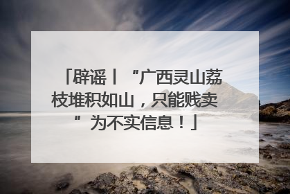 辟谣丨“广西灵山荔枝堆积如山，只能贱卖”为不实信息！