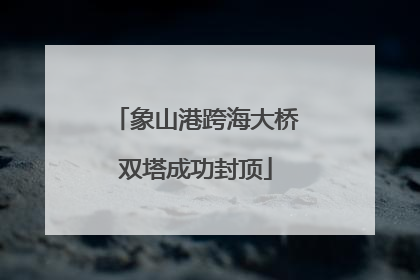 象山港跨海大桥双塔成功封顶