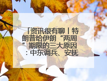 资讯很有聊丨特朗普给伊朗“两周”期限的三大原因：中东调兵、安抚国内、个人习惯