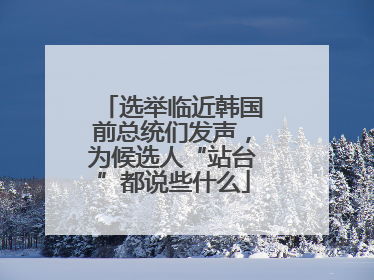 选举临近韩国前总统们发声，为候选人“站台”都说些什么