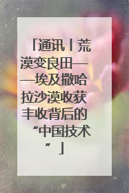 通讯丨荒漠变良田——埃及撒哈拉沙漠收获丰收背后的“中国技术”