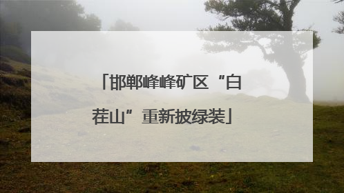 邯郸峰峰矿区“白茬山”重新披绿装