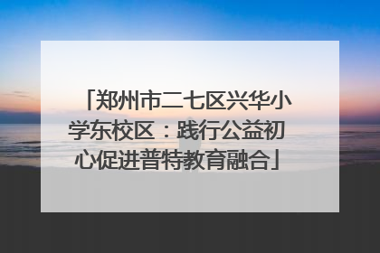 郑州市二七区兴华小学东校区：践行公益初心促进普特教育融合