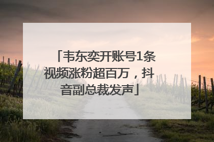 韦东奕开账号1条视频涨粉超百万，抖音副总裁发声
