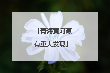 青海黄河源有重大发现