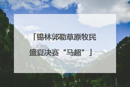 锡林郭勒草原牧民盛夏决赛“马超”