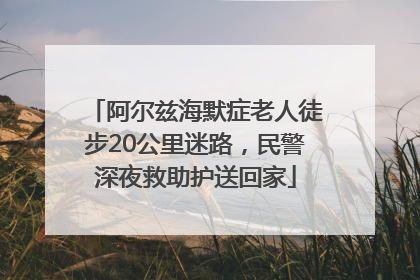 阿尔兹海默症老人徒步20公里迷路，民警深夜救助护送回家