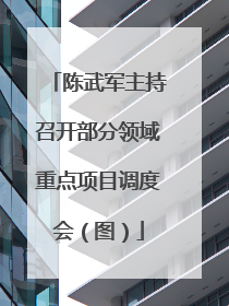 陈武军主持召开部分领域重点项目调度会（图）