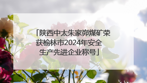 陕西中太朱家峁煤矿荣获榆林市2024年安全生产先进企业称号