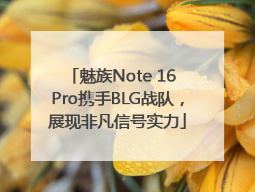 魅族Note 16 Pro携手BLG战队，展现非凡信号实力