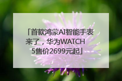 首款鸿蒙AI智能手表来了，华为WATCH 5售价2699元起
