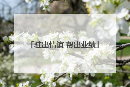 驻出情谊 帮出业绩