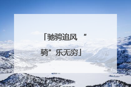 驰骋追风 “骑”乐无穷