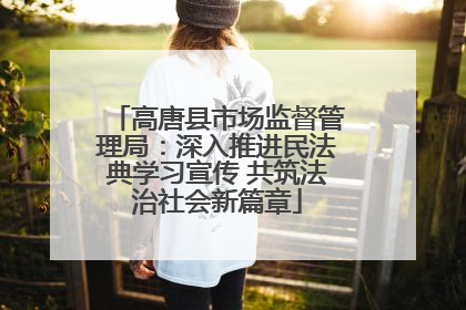 高唐县市场监督管理局：深入推进民法典学习宣传 共筑法治社会新篇章