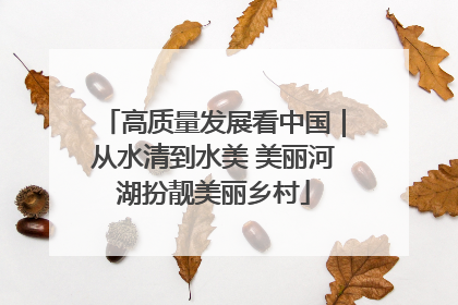 高质量发展看中国｜从水清到水美 美丽河湖扮靓美丽乡村