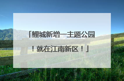 鲤城新增一主题公园！就在江南新区！
